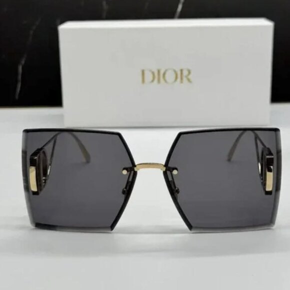 NEW DIOR 30 Montaigne S7U Gold Sunglasses · Full Set with Box - Picture 1 of 9